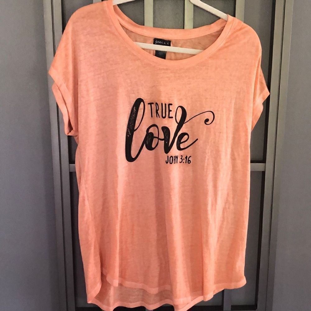 John 3:16 true love, T-shirt, Joes & iL￼ peach